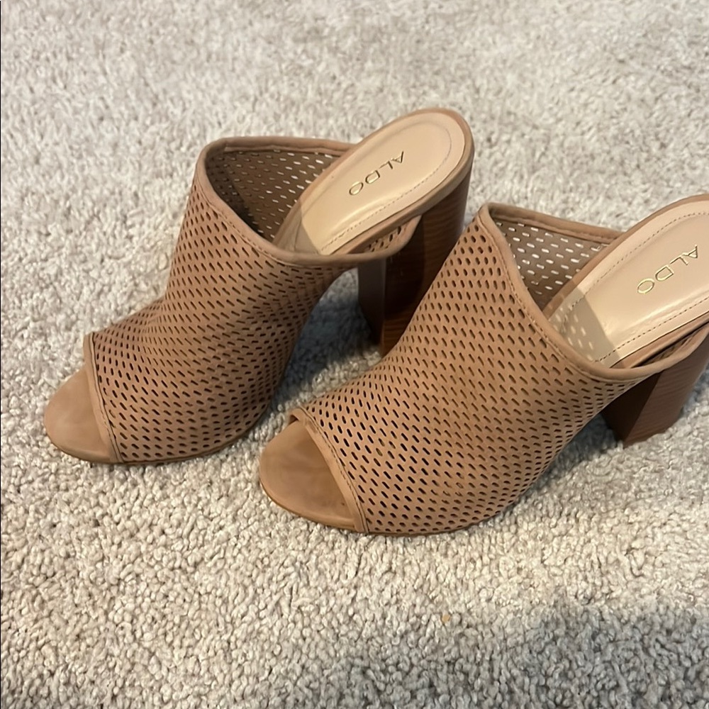 Aldo Women's Brown Perforated Mules